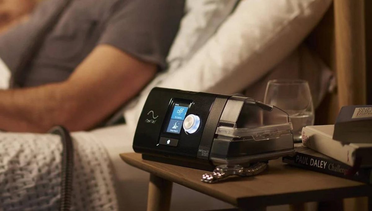 ResMed AirSense 10 CPAP Machine on bedside table | SleepTest.co.uk